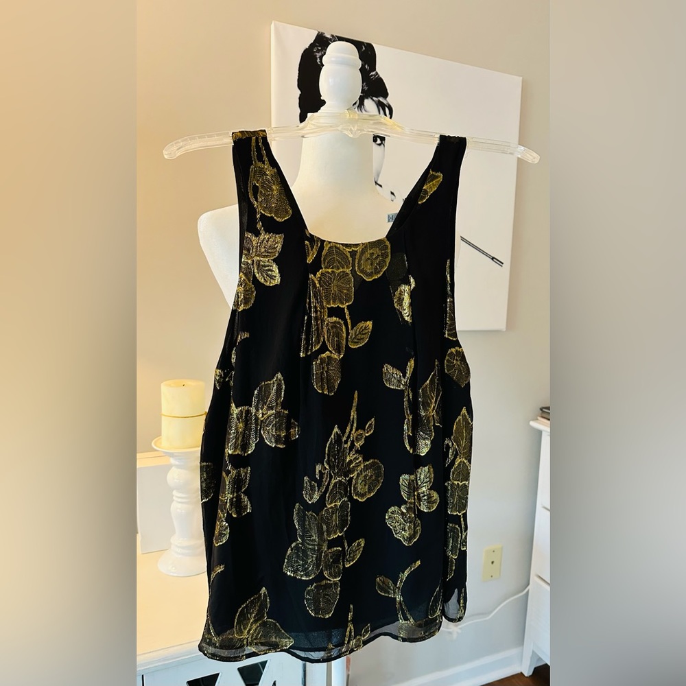 Joie Black and Gold Tank Top